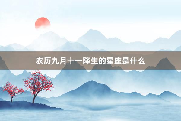 农历九月十一降生的星座是什么