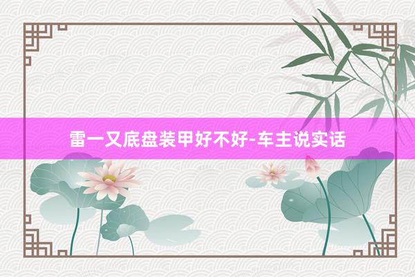 雷一又底盘装甲好不好-车主说实话